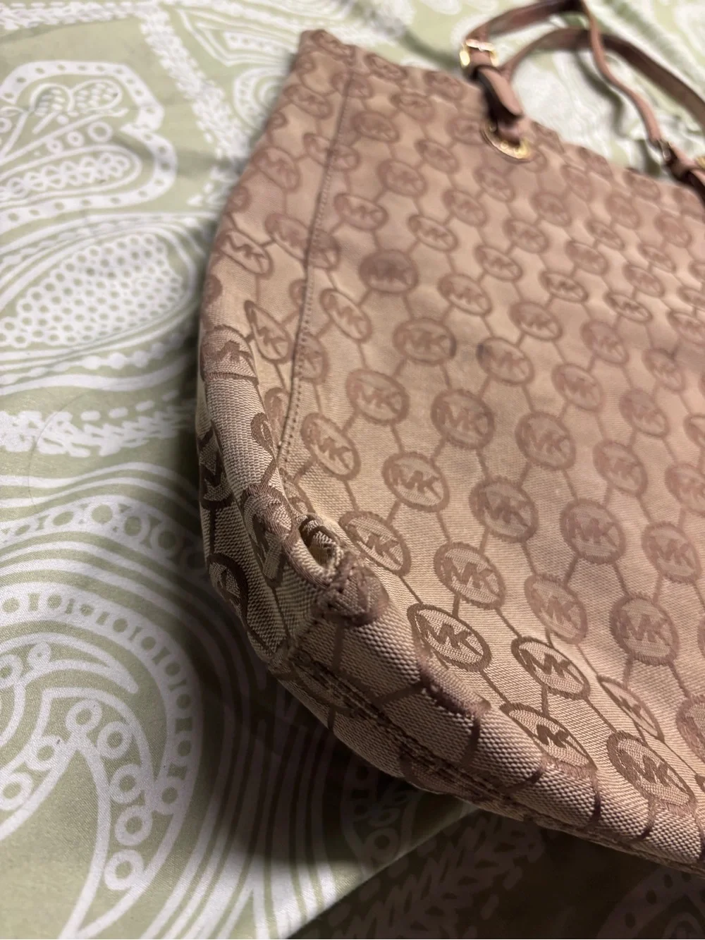 ✴️Michael Kors Beige/Brown Logo Tote